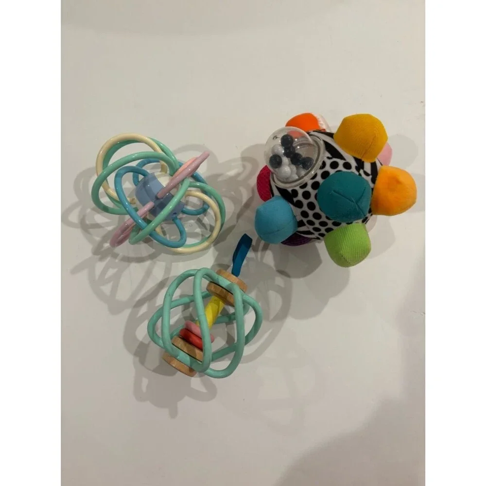 Assorted Multi-Color Sensory Baby Toy Set - Sassy Bumpy Ball Hape Apple Grab Toy